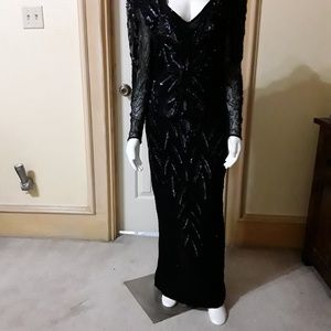 Beaded Black Evening Dress by Melanie Barnhart 6